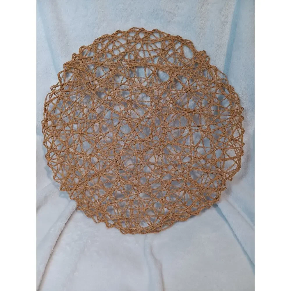 Lot Of 4 Round Beige Robert Stanley Placemats 14.5